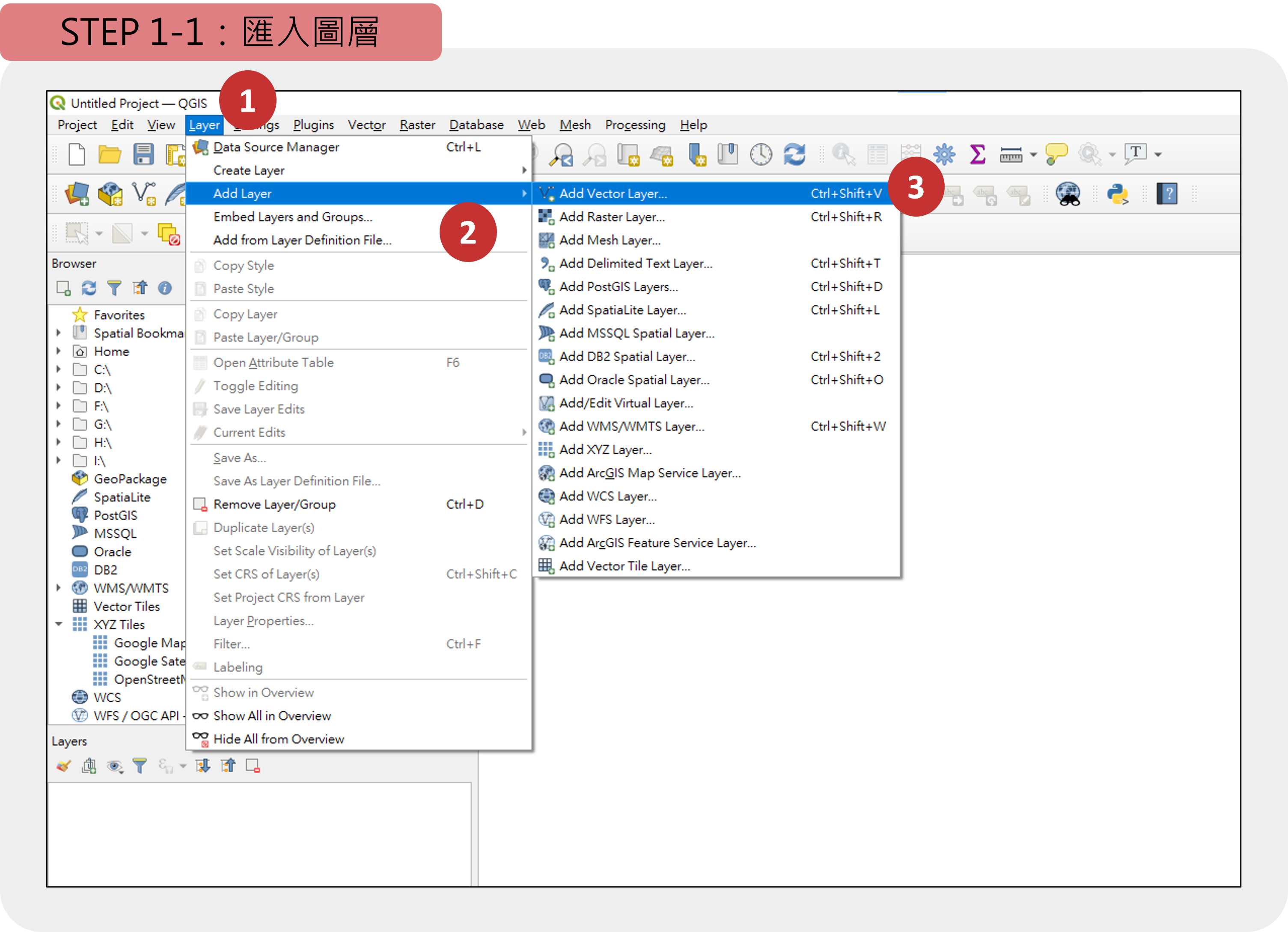 Step 1-1. 匯入圖層-1